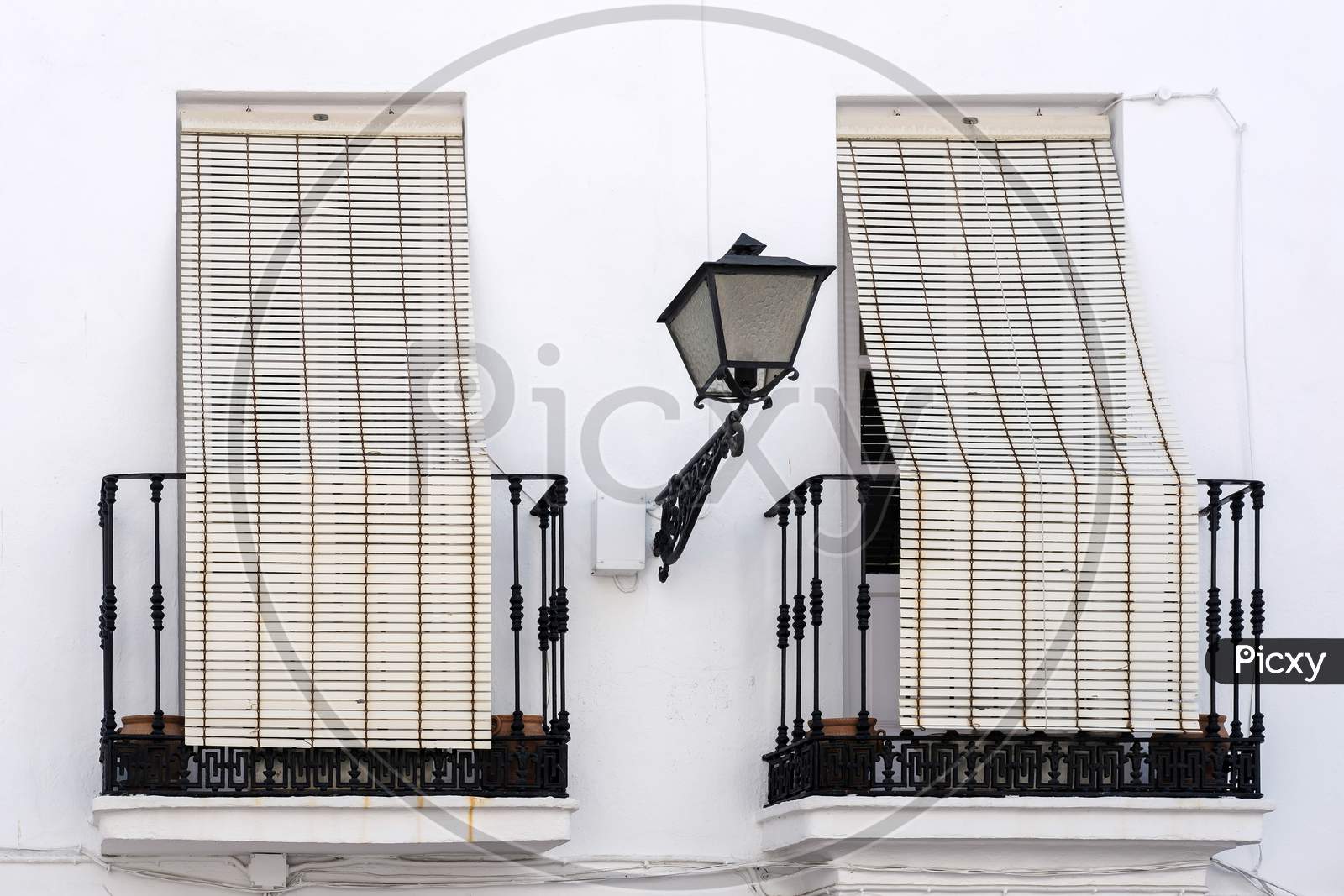 Blinds Over Balconies In The Old Town Of Marbella