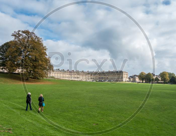 View Of The Royal Crescent In Bath Somerset