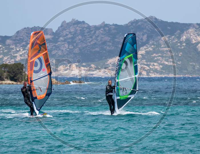 Windsurfing At Porto Pollo In Sardinia