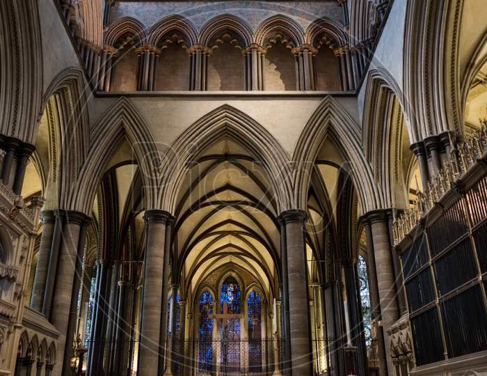 Interior View Of Salisbury Cathedral