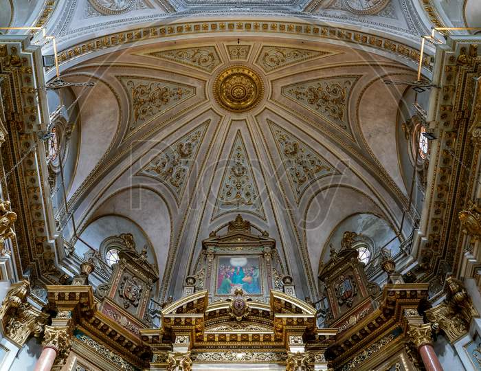 Valencia, Spain - February 27 :  Interior View Church Of The Sacred Heart Of Jesus In Valencia Spain On February 27, 2019