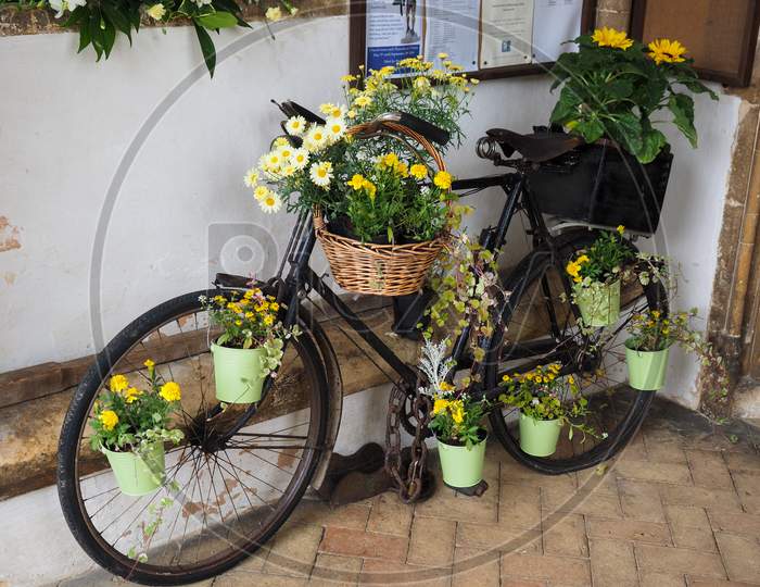 Old Bicycle Decorated With Flowers In St Edmund'S Church Southwold