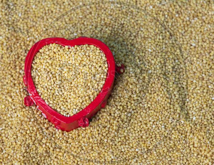 View Of Foxtail Millet (Also Known As Italian Millet) Which Is A Healthy Food For Heart. Food Healthy For Heart