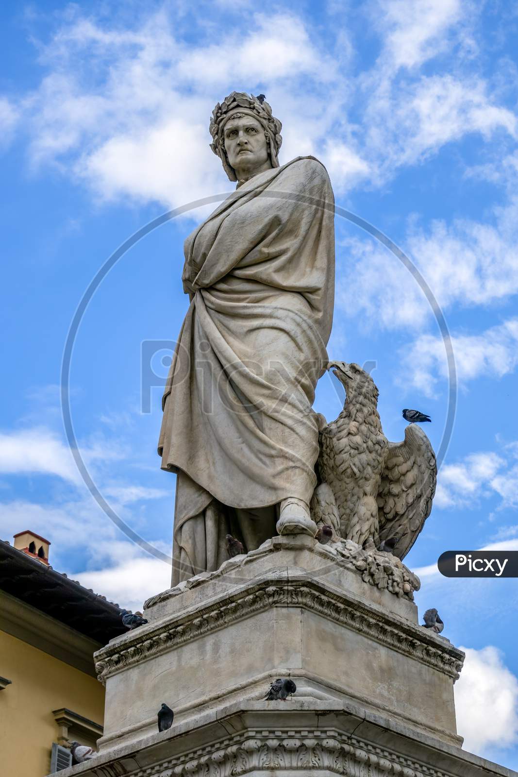 Image of Florence Tuscany Italy October 19 Monument To Dante