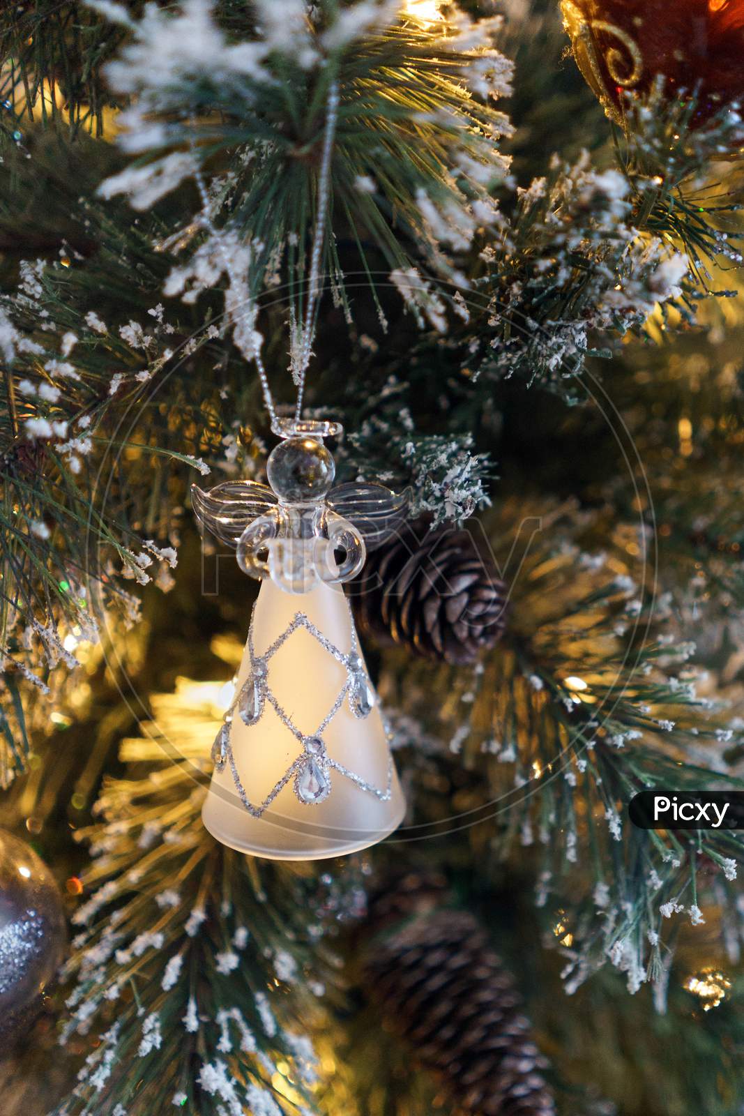 Glass Angel On A Christmas Tree