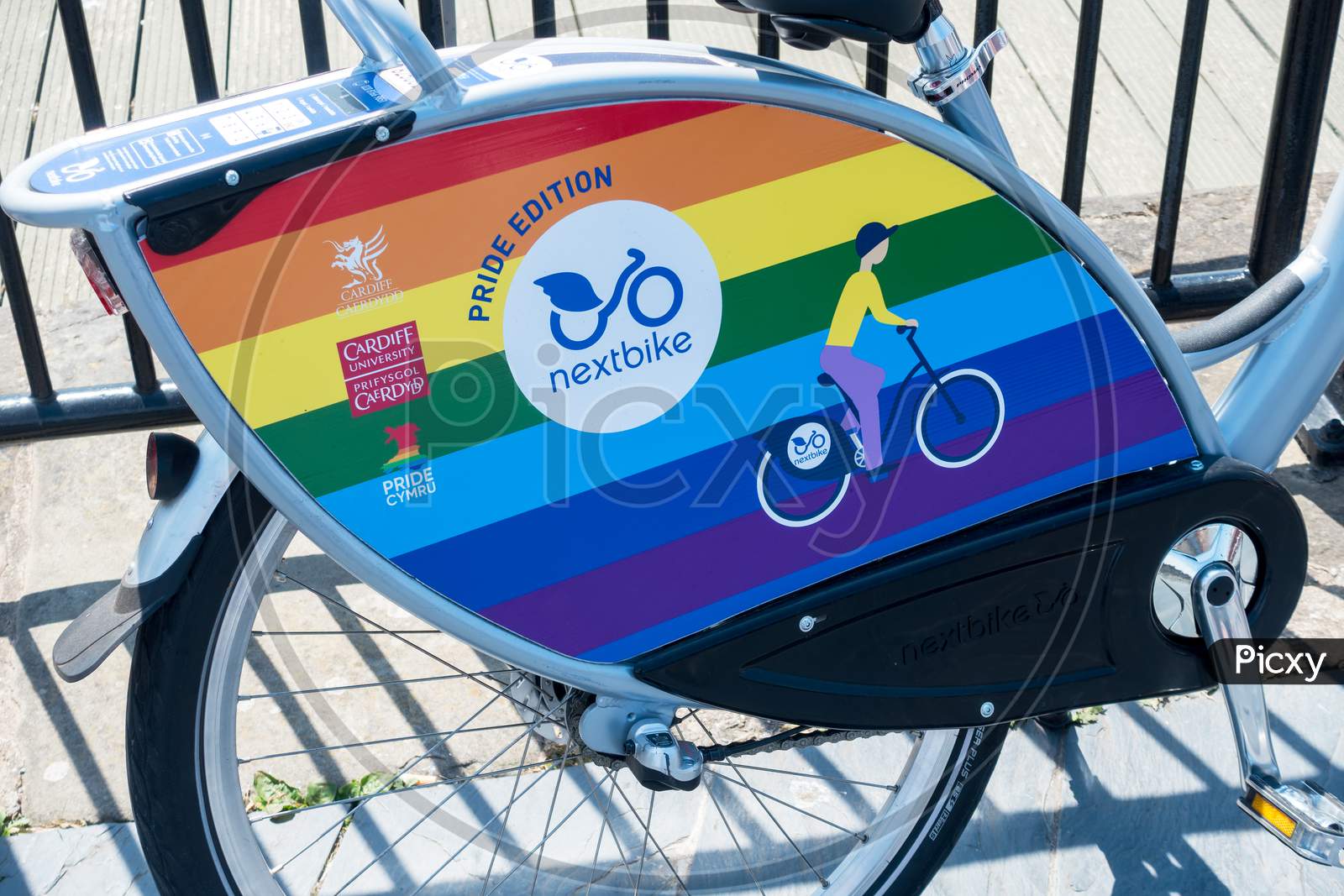 Cardiff/Uk - July 7 : Pride Edition Cycle For Hire In Cardiff On July 7, 2019