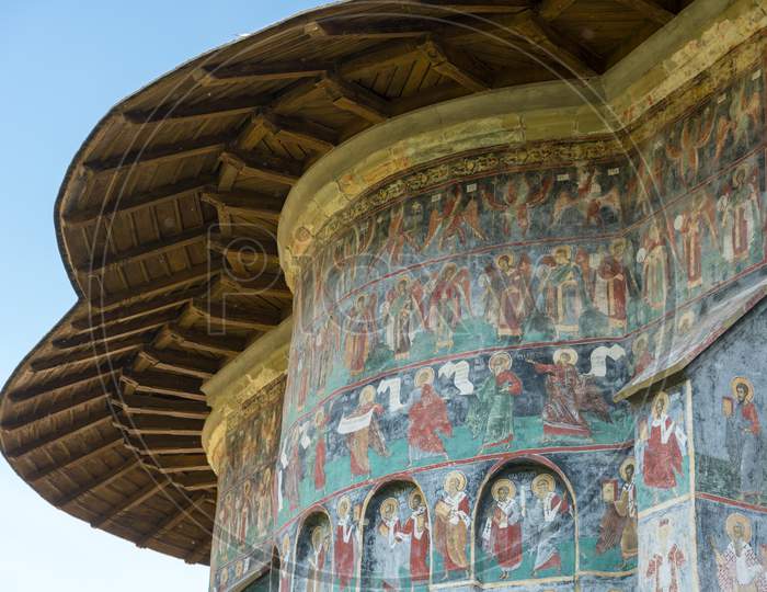 Sucevita, Moldovia/Romania - September 18 : Exterior View Of The Monastery In Sucevita In Moldovia Romania On September 18, 2018