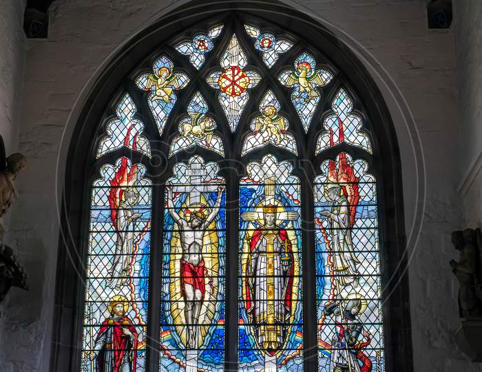 Stained Glass Window In St Olave'S Church Seething Lane London