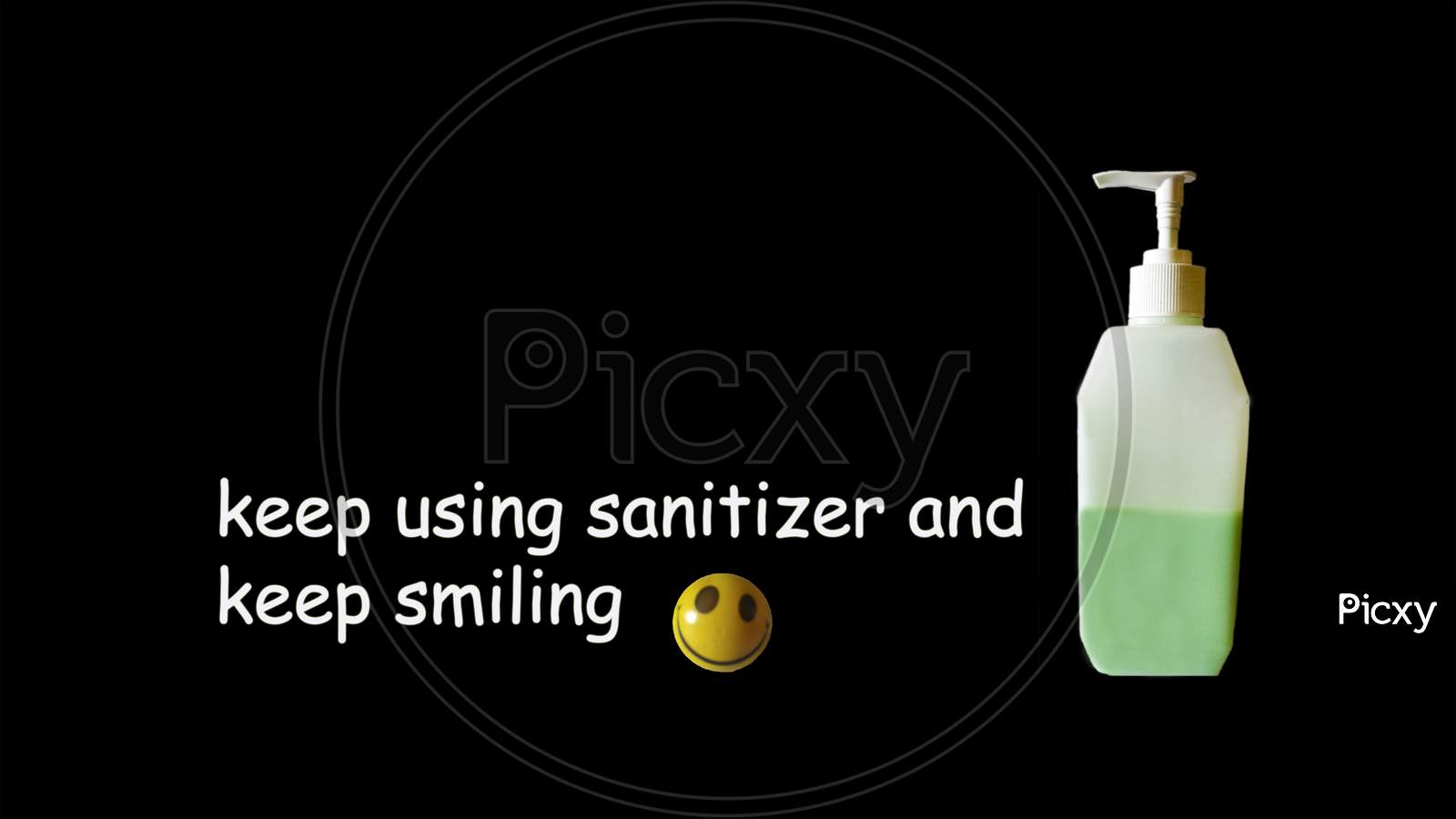 Keep Using Sanitizer Slogan Message With Smile