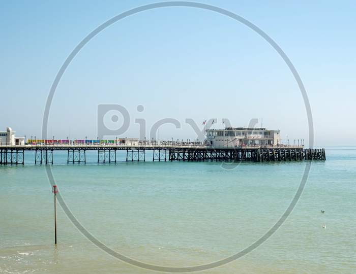 Worthing, West Sussex/Uk - April 20 : View Of Worthing Pier In West Sussex On April 20, 2018. Unidentified People
