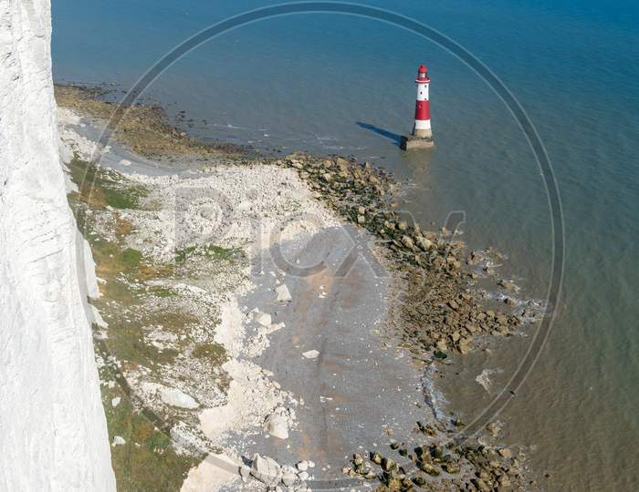 Beachey Head, Sussex/Uk - July 23 : View Of The Lighthouse At Beachy Head In East Sussex On July 23, 2018