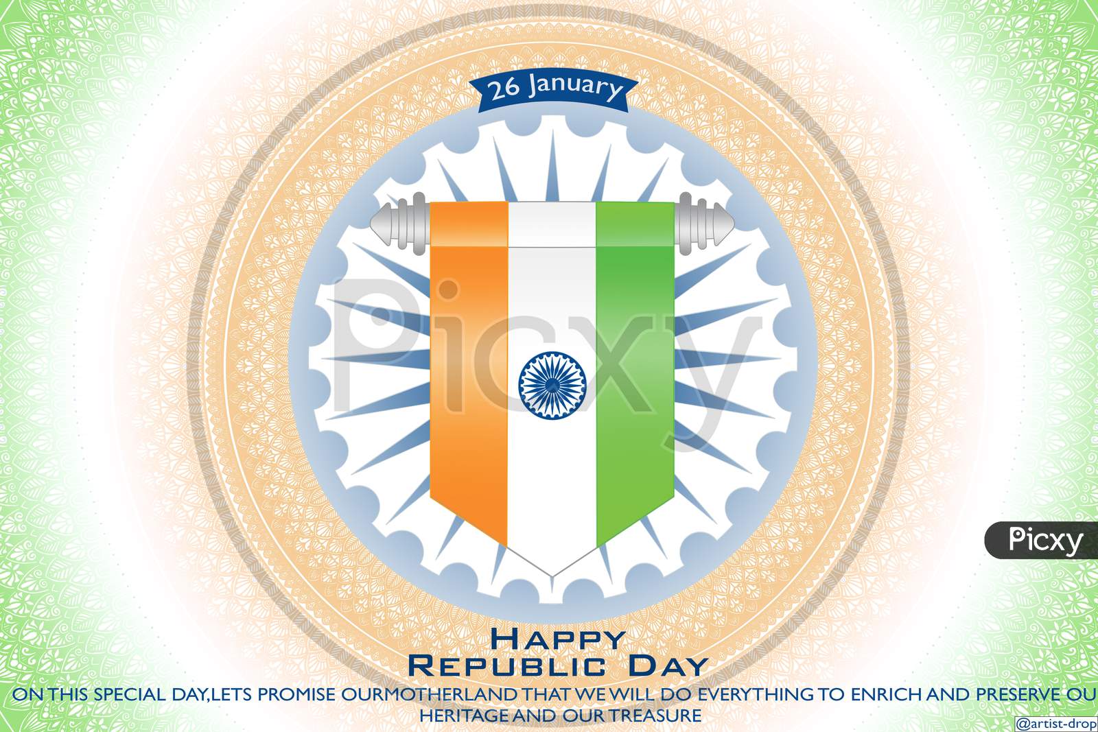 26th January Happy Republic Day of India. Indian Republic Day Celebration  Background with Ashoka Chakra Isolated on Dark Background 16729916 Vector  Art at Vecteezy