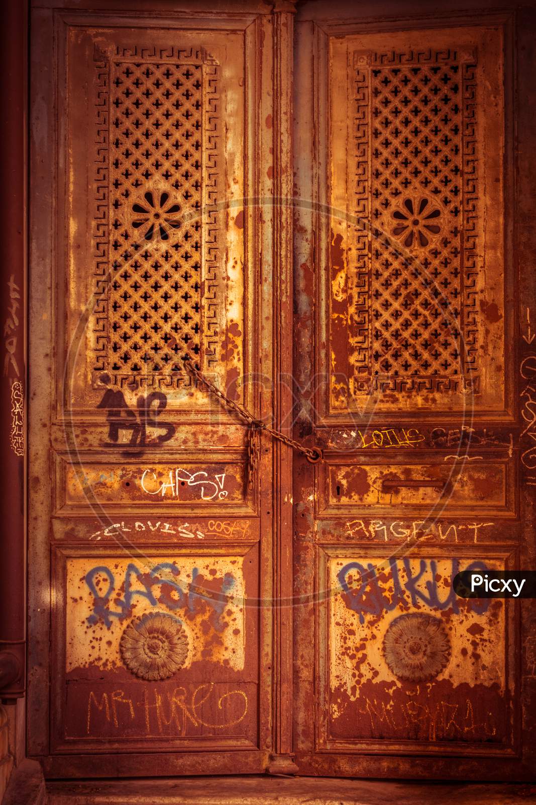 Pair Of Old Weathered Doors To A Building In Istanbul
