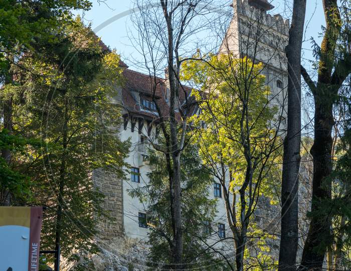 Bran, Transylvania/Romania - September 20 : Exterior View Of Dracula'S Castle In Bran Transylvania Romania On September 20, 2018, Unidentified People