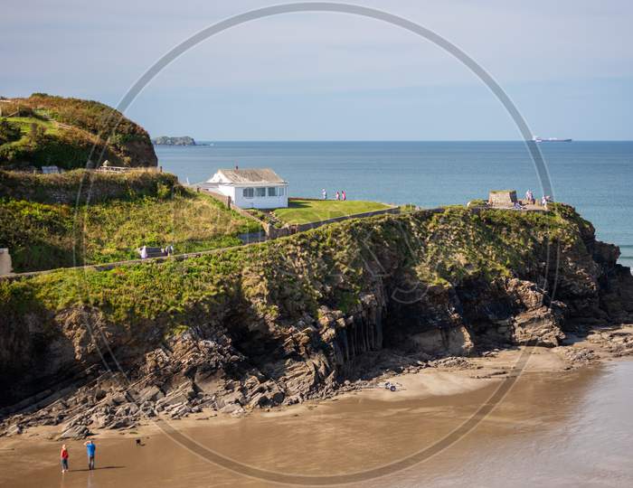 Little Haven, Pembrokeshire/Uk - September 14 : View Of The Bay At Little Haven Pembrokeshire On September 14, 2019. Unidentified People
