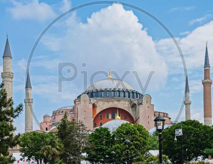 Istanbul, Turkey - May 26 : Exterior View Of The Hagia Sophia Museum In Istanbul Turkey On May 26, 2018
