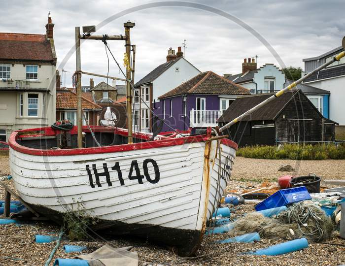 Traditional Fishing Boat On The Beach At Aldeburgh