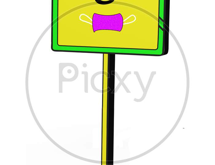 Roundabout Arrow Traffic Signal Sign 3D