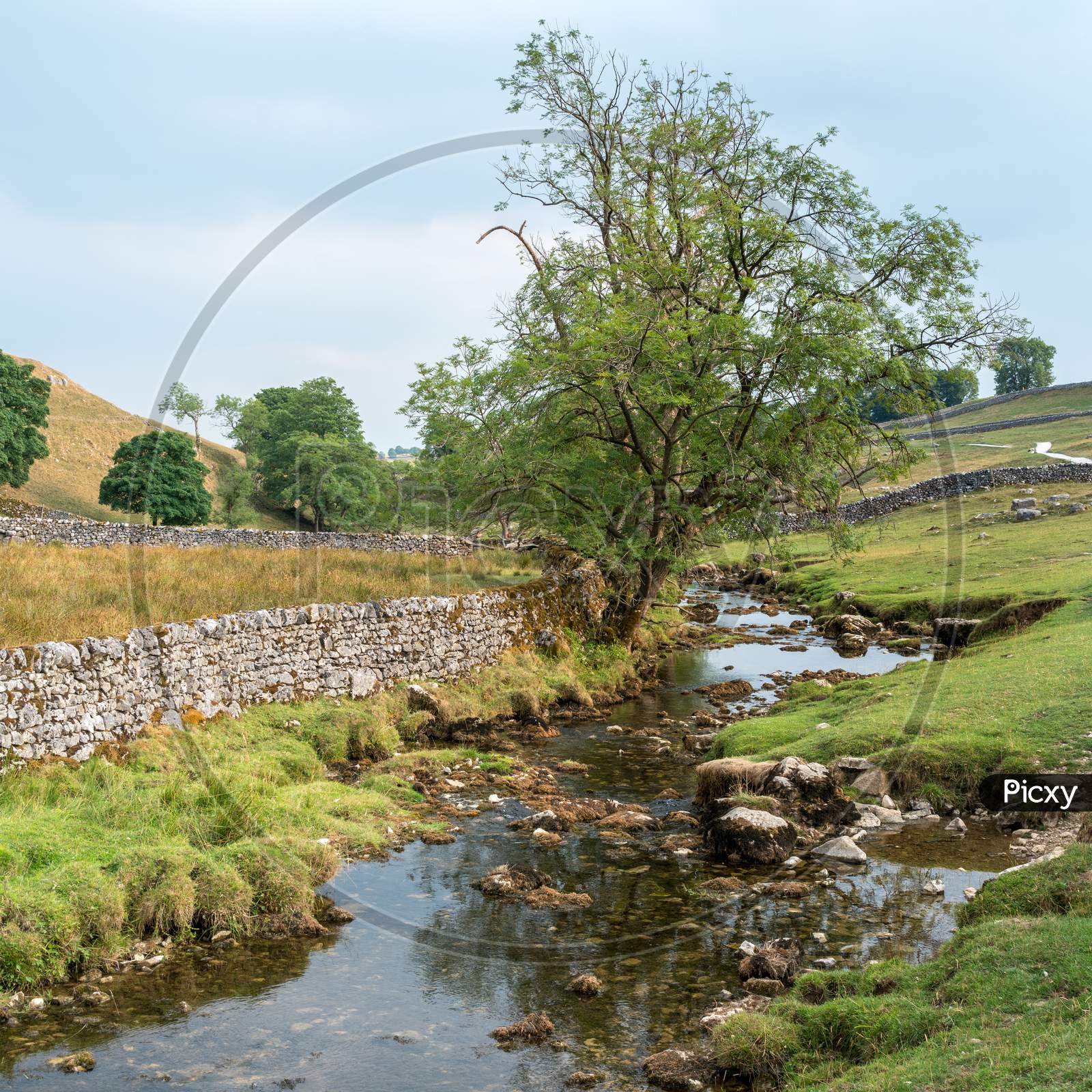 View Of The Countryside Around Malham Cove In The Yorkshire Dales National Park