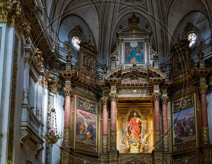 Valencia, Spain - February 27 :  Interior View Church Of The Sacred Heart Of Jesus In Valencia Spain On February 27, 2019