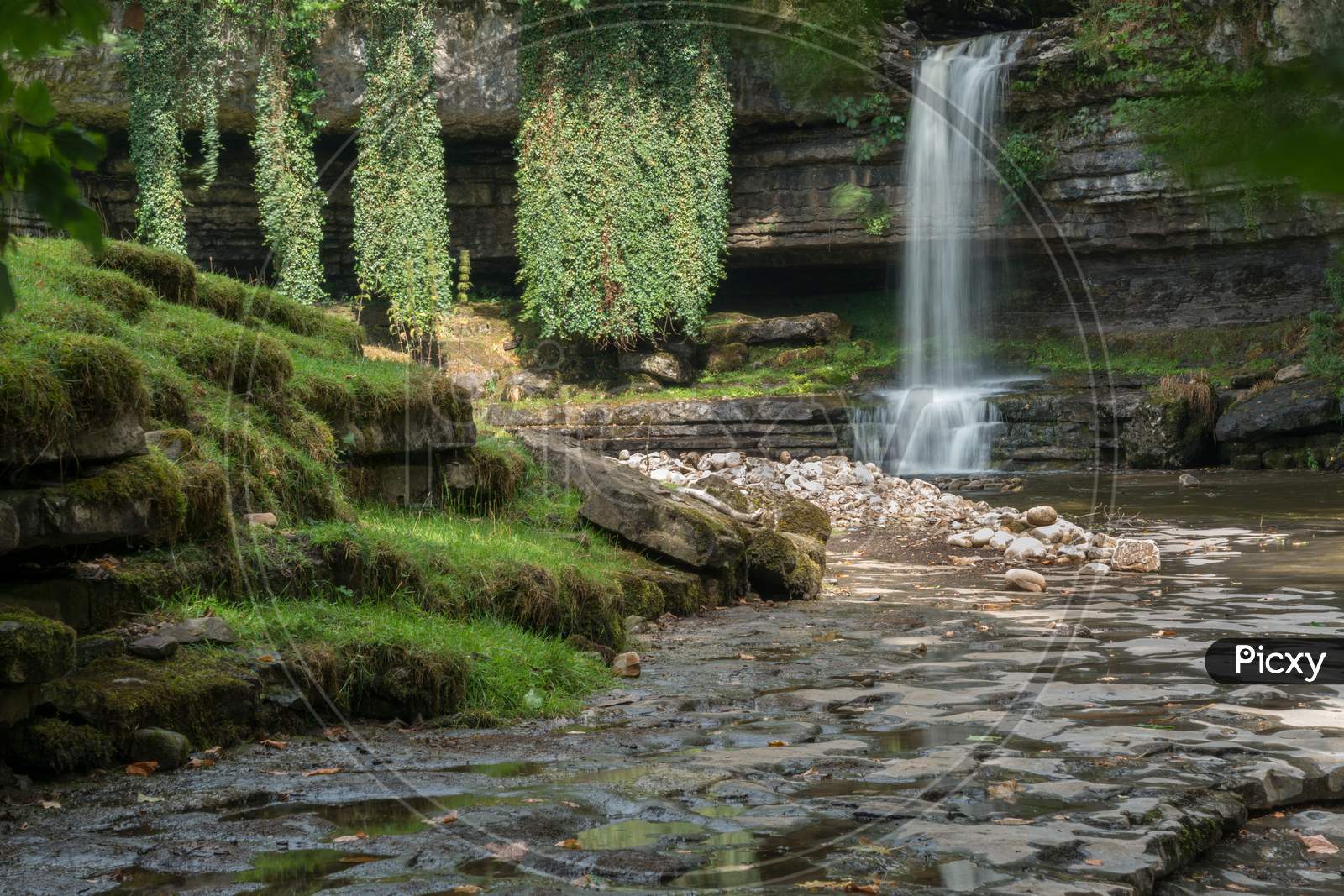 View Of Askrigg Waterfall In The Yorkshire Dales National Park