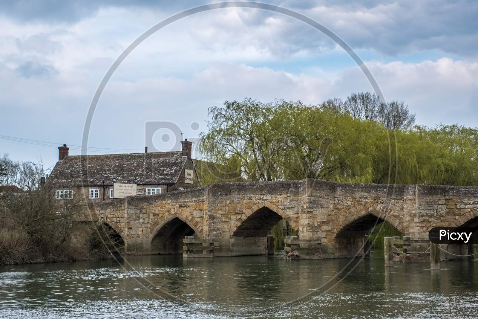 View Of The New Bridge Over The River Thames Between Abingdon And Witney