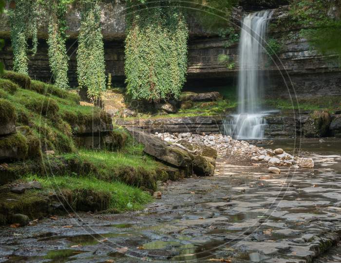 View Of Askrigg Waterfall In The Yorkshire Dales National Park