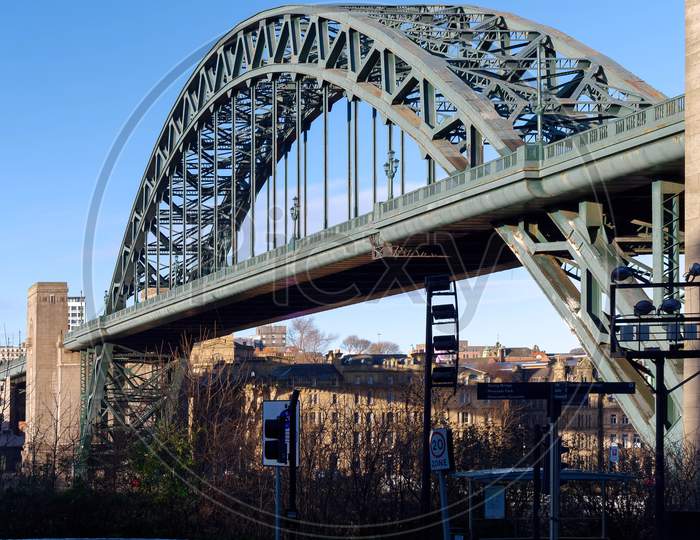 Newcastle Upon Tyne, Tyne And Wear/Uk - January 20 : View Of The Tyne  Bridge In Newcastle Upon Tyne, Tyne And Wear On January 20, 2018