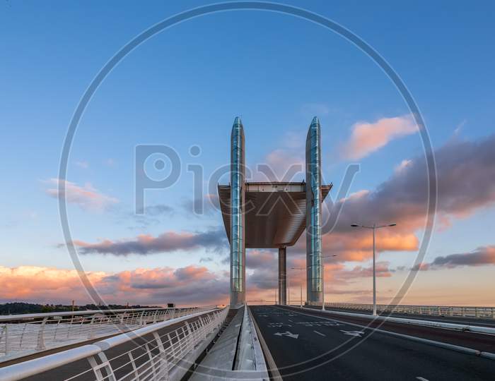 Bordeaux/France - September 18 : New Lift Bridge Jacques Chaban-Delmas Spanning The River Garonne At Bordeaux France On September 18, 2016