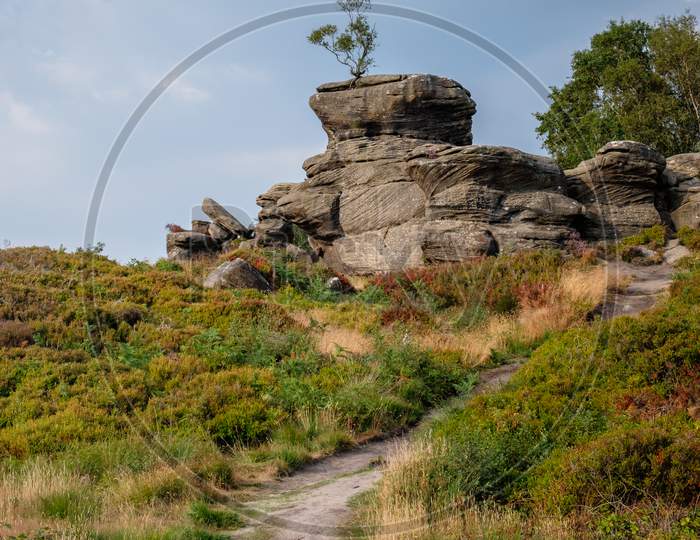 Scenic View Of Brimham Rocks In Yorkshire Dales National Park