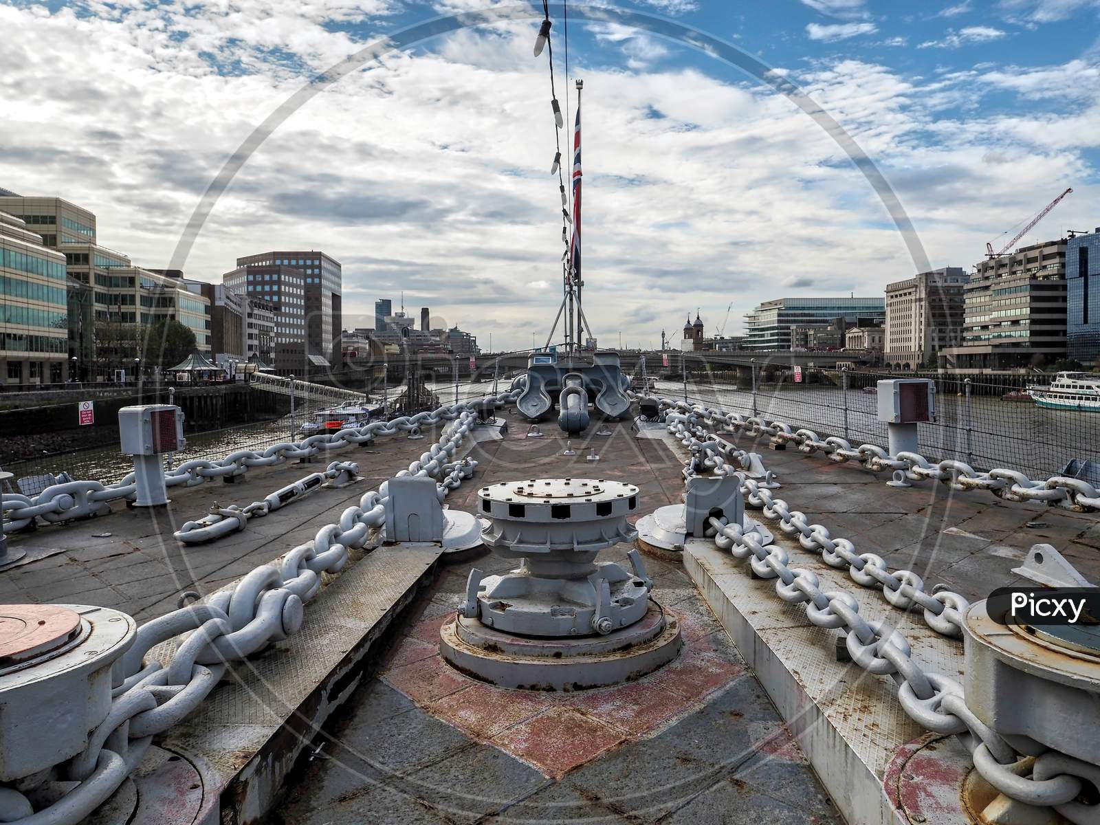 Anchor Chains On The Deck Of Hms Belfast