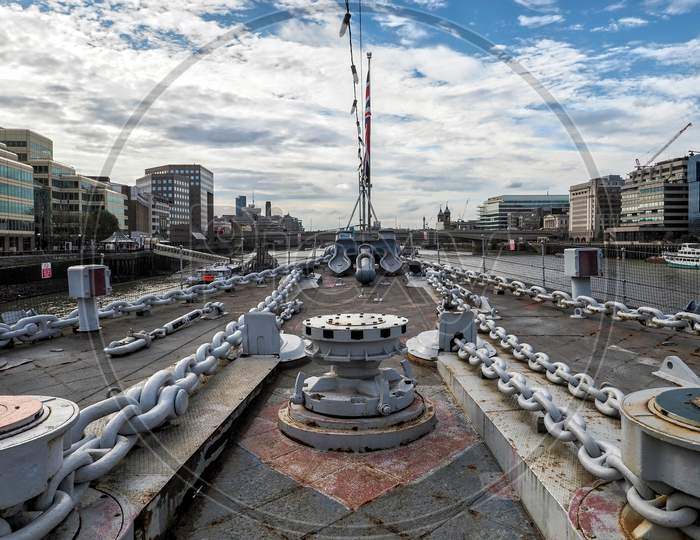 Anchor Chains On The Deck Of Hms Belfast