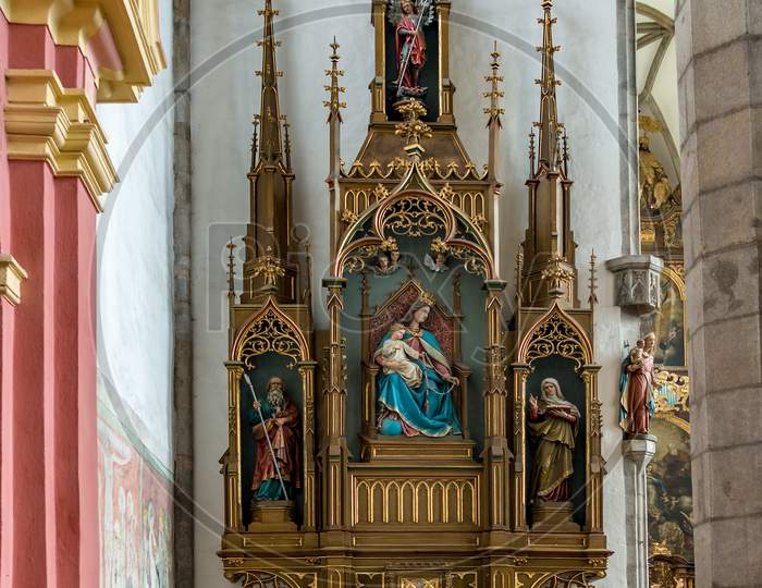 Interior View Of St. Vitus Church In Krumlov