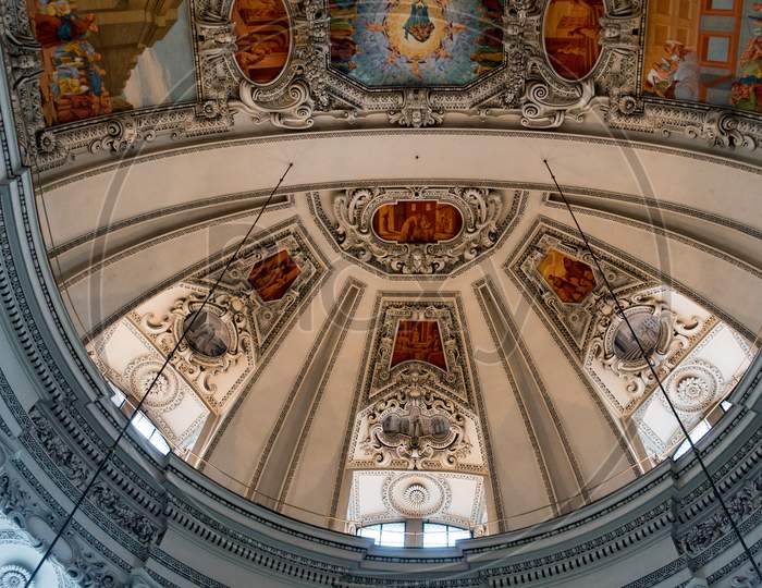 View Of The Ceiling In Salzburg Cathedral