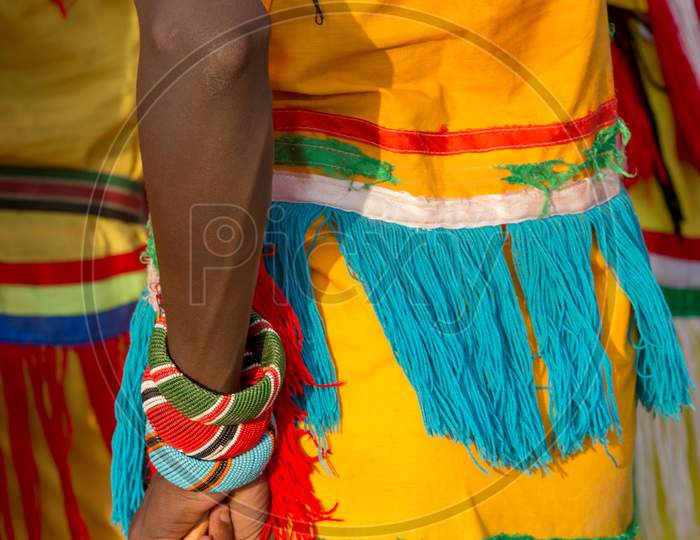 Close Up Of A Turkana Man Wearing A Traditional Bead Wristband