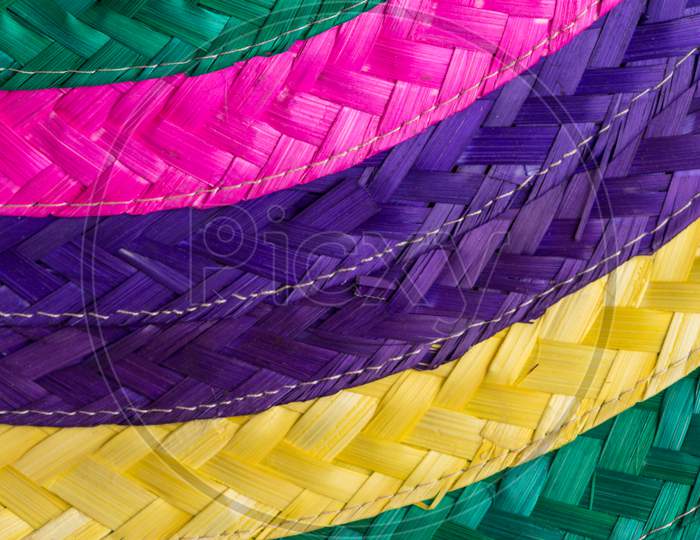 Colorful Background Of Woven Straw