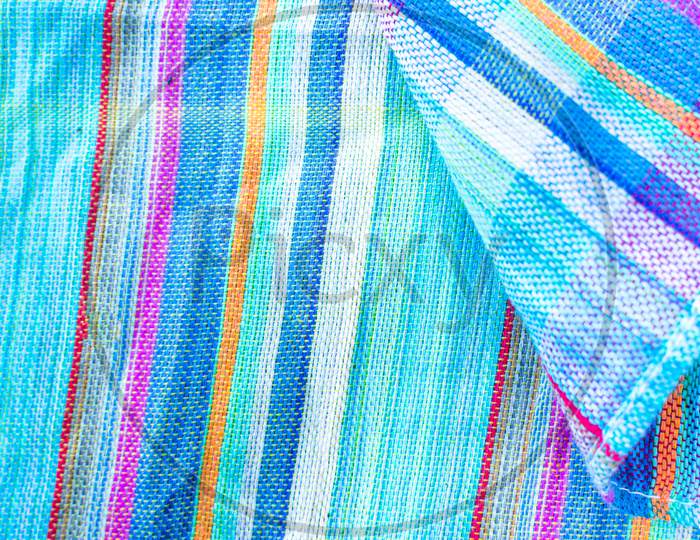 Colorful Line Patterned Fabrics Texture Background