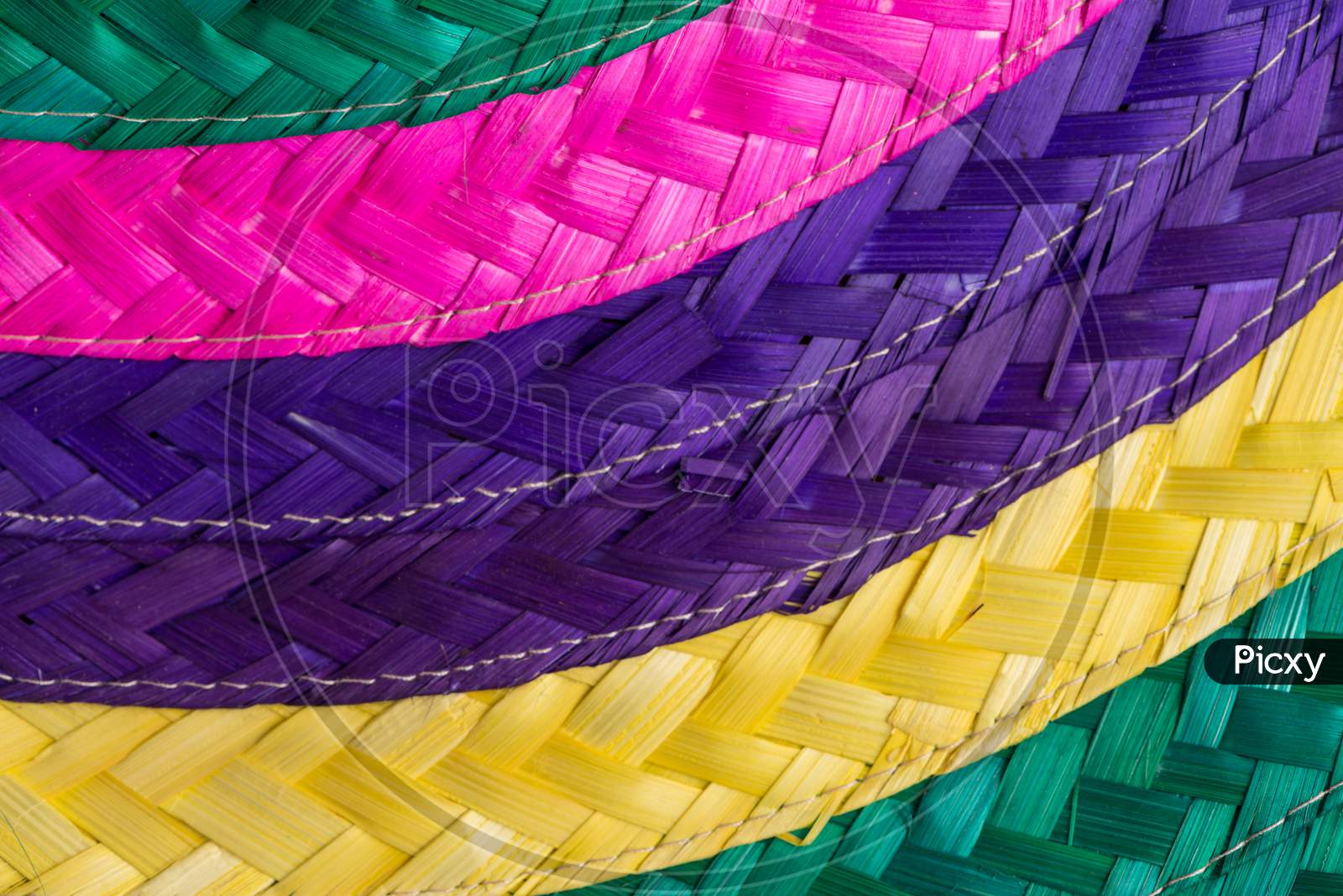 Colorful Background Of Woven Straw