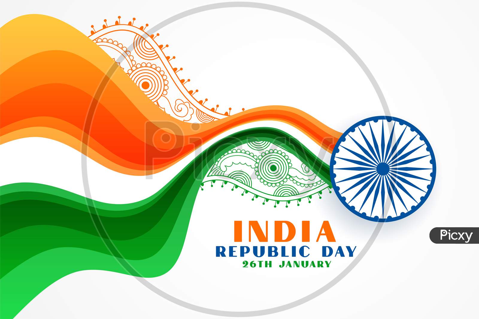Nice Indian Republic Day  Flag Background