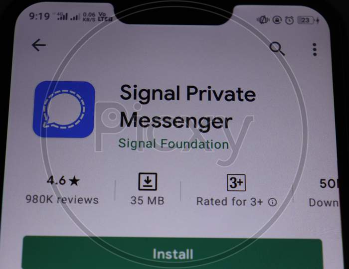 Signal private message, open, install,