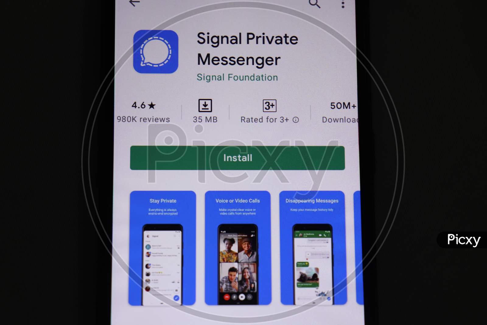 Signal app, mobile, play store,