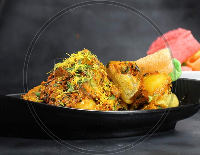 Aloo ki sabzi or jeera aloo is traditional comfort food of India,served with roti,puri,chapati or fryums.