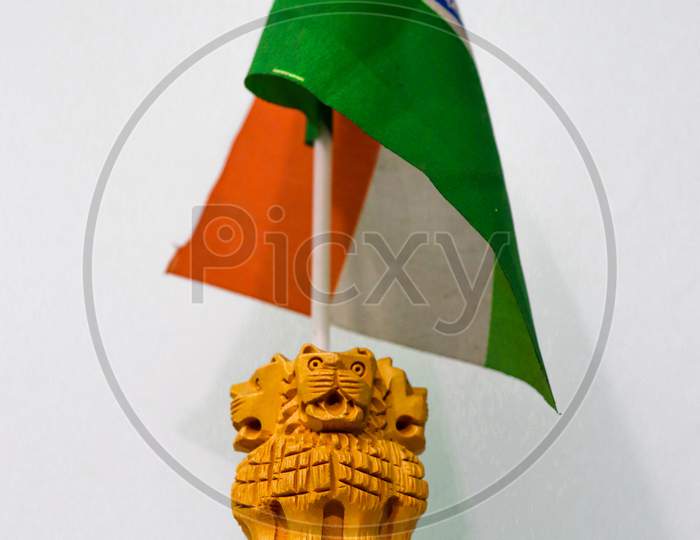 Ashok stambh, India flag