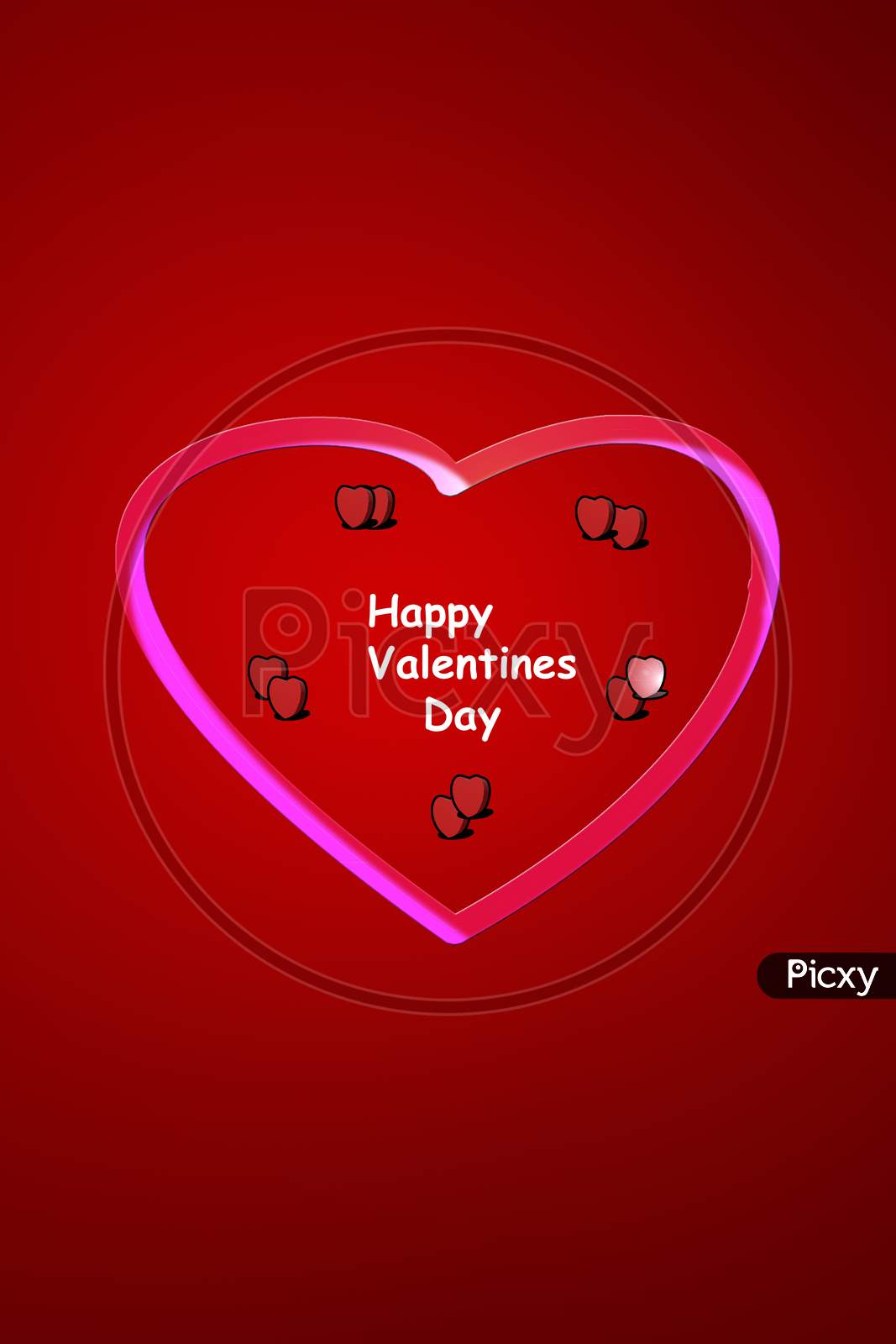 Happy Valentines Day Colourfull Heart Shape Romance Mobile Wallpaper