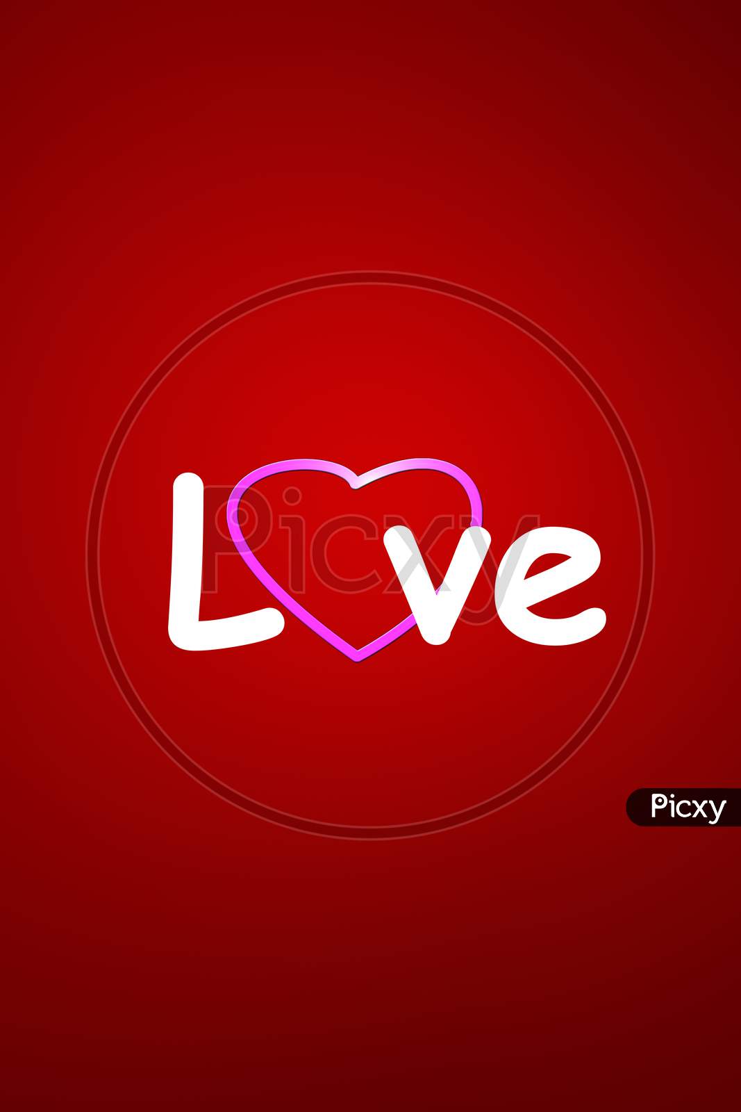 Image of Love Text And Heart Red Shape Mobile Wallpaper-GB686145-Picxy