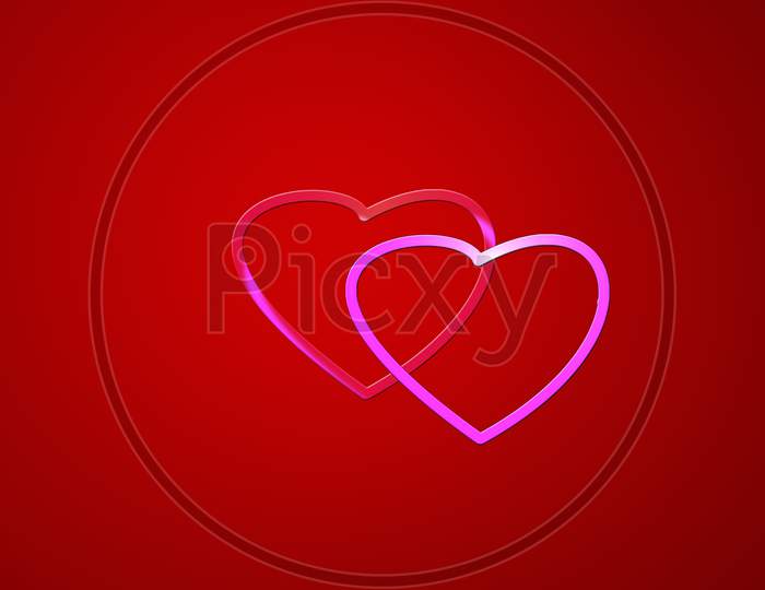 Two Love Heart Dark Red Mobile Wallpaper