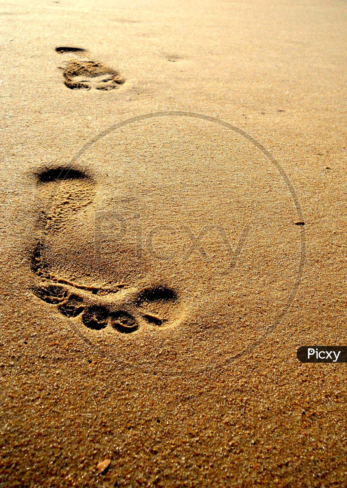 Foot print on sand, Mobile Photography