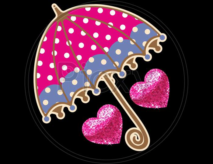 Love Heart Sign under Umbrella Protection