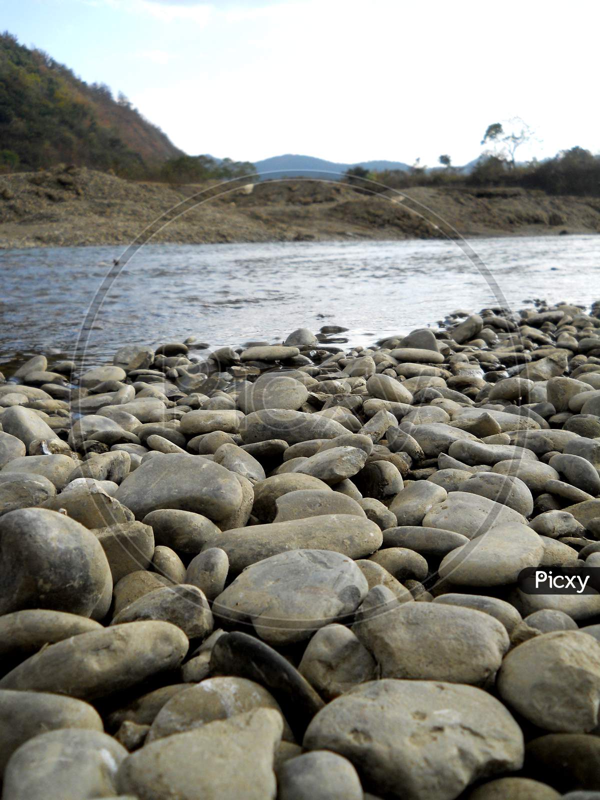 Pebbles, River bank, Mobile photography