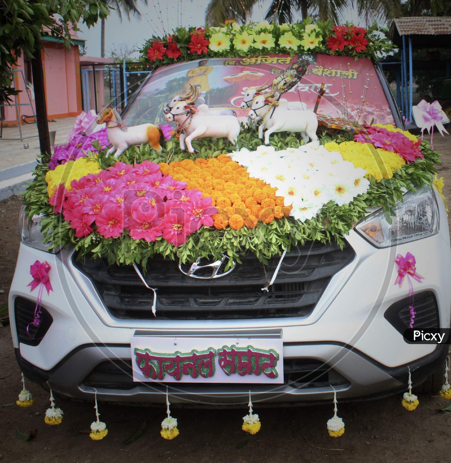 Image of Car decoration for wedding in India-ZU257857-Picxy
